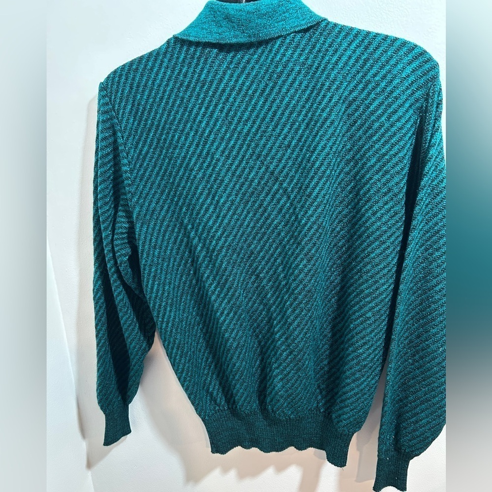 Vintage Aristocrat Green Knit Sweater with Polo Collar Size M - Picture 5 of 5